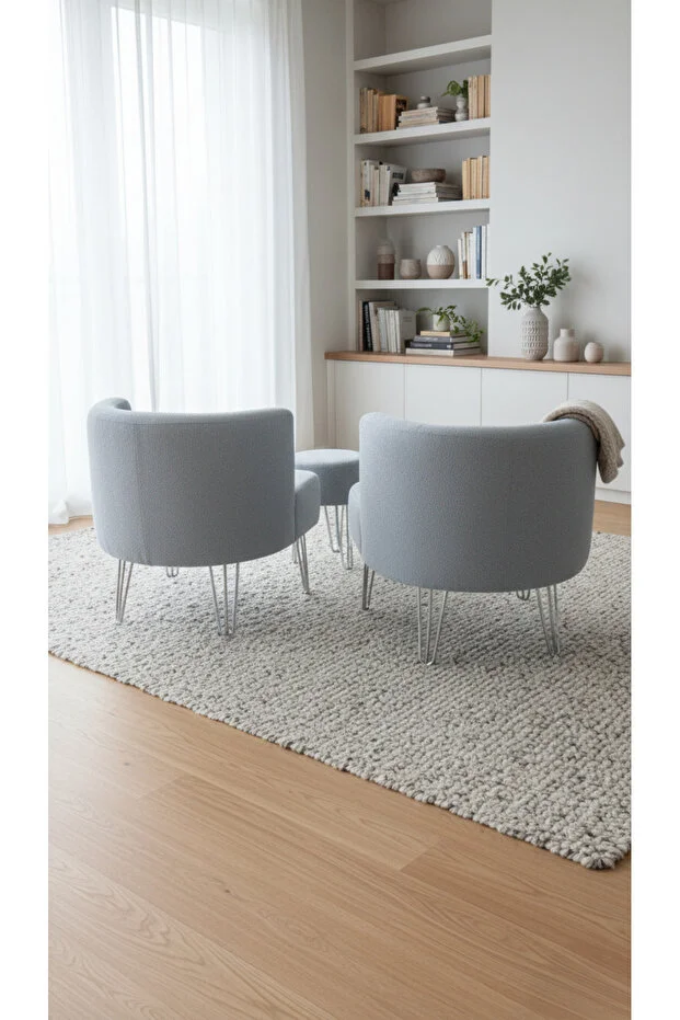 Elegance 2'li Çay Seti Berjer Ve Puf Takımı 2